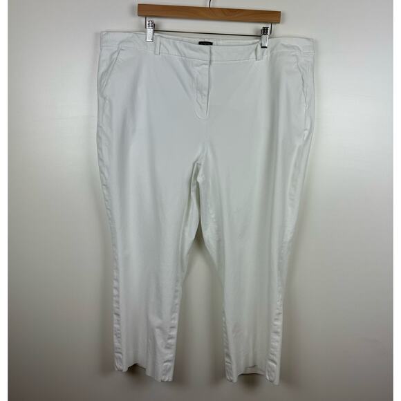 J Crew Womens Kallie Straight Leg Pant in White Sz 22 Office Neutral Minimalist - Picture 2 of 16